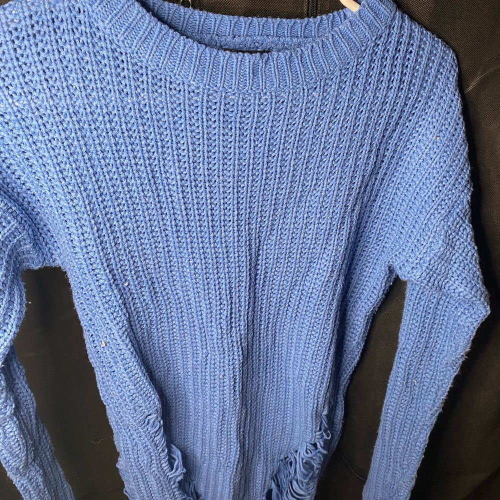 Blue Knit Women's Sweater